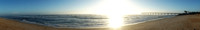 Early morning aerial of St Augustine beach at sunrise